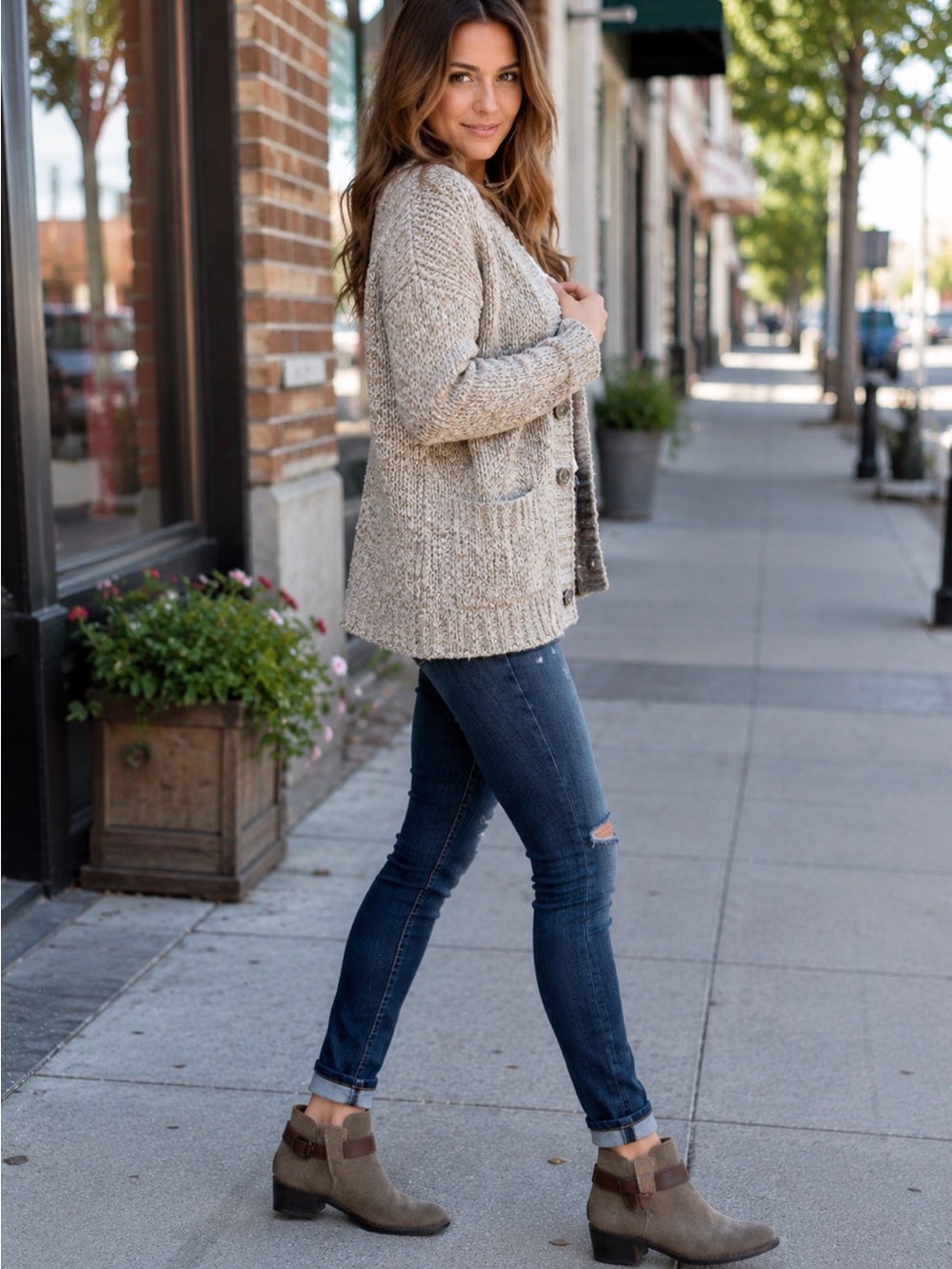 Levi’s Taupe Suede Ankle Boots with Brown Leather Strap size 5